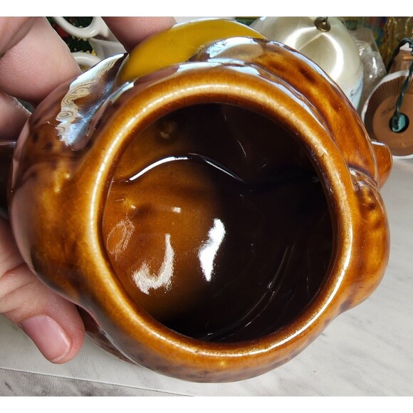 Vintage Ceramic Teddy Bear Honey Jar Pot Cute Brown Honeybear with Lid No Chips - Picture 7 of 8